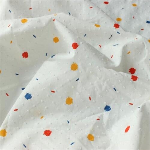 100cm*148cm Polka Dot Jacquard Cotton Gauze Fabric Thin Floral Cotton