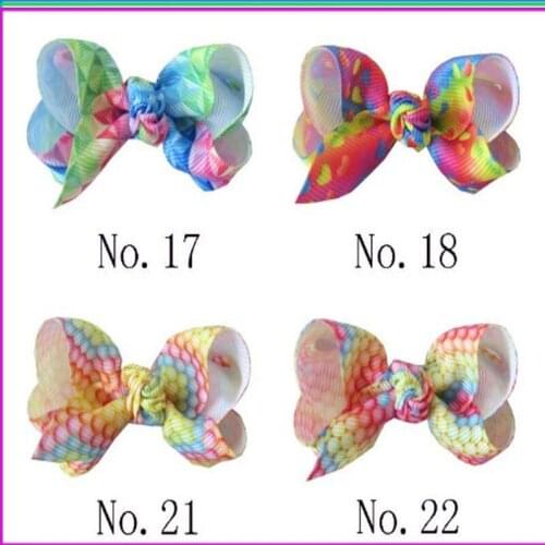200 BLESSING Girl 2.5" Diamond Rainbow ABC Hair Bo200 BLESSING Girl 2.5" Diamond Rainbow ABC Hair Bow Clip Unicorn Clover Fruit