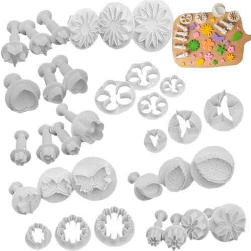 33Pieces Embossed Plastic Springs For Biscuit Cake Decoration Tool Fondant Cake Mold Set