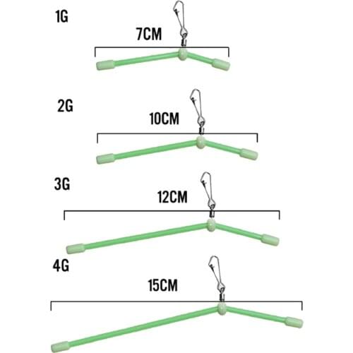5PC 7/10/12/15cm Anti-Tangle Feeder Booms Luminous Anti Tangle Boom With Sinker Snap Swivels Fishing Accessories