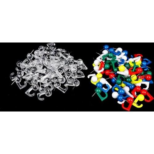 50pcs/box Round Head Plastic Push Pin Hooks Hanging Kit Thumb Tacks Multi Color Thumb Tacks Pin Hooks
