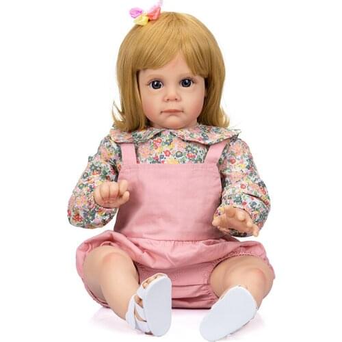 60cm Reborn Toddler Girl Maggie with Blonde Hair Kids Toys Christmas Gift