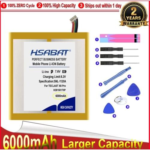 HSABAT 0 Cycle 6000mAh Battery for Teclast X6 pro H28150170P Tablet PC High Quality Replacement Accumulator