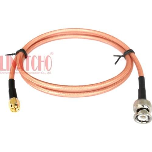 1 meter good quality double shields RG142 RF coaxial BNC male to SMA male antenna jumper cable