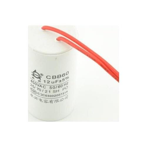 Free shipping Cbb60 12uf 450v washing machine capacitor motor capacitor volume 38*70 2pcs/lot