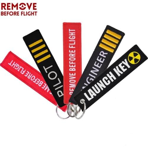 Remove Before Flight Keychain Trave Accessories Embroidery Engineer Key Chain Flight Crew Pilot Aviation Gifts Luggage Tag