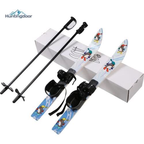 Children Ski Board Snowboarding Sled Sleigh Binding Ski Poles for Kids Skiing Snowboard Gifts Winter Sports Set