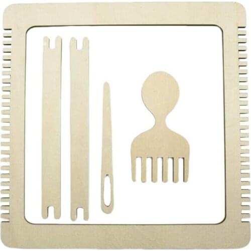 DIY Tapestry Knitting Machine Durable Wooden Weaving Loom Comb Shuttle Needle Set Tapestry Sweater Handmade Tool