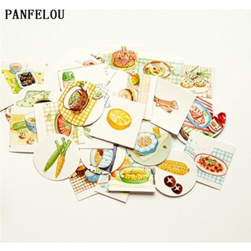 Quality 1bag=40PCS food The sealing paste adhesive paper stickers Hand account Scrapbooking DIY Album book cards