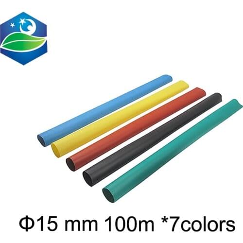 China manufacture 1KV 15mm Diameter Heat Shrinkable Tube heat Shrink Tube 100M/roll Heat shrink tubing