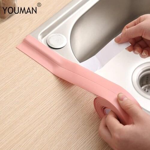 3D Wallpapers Border Self Adhesive Thicken Waterproof Wallpaper Border Tape Bathroom Kitchen PVC Wall Stickers Sealing Sink Tape