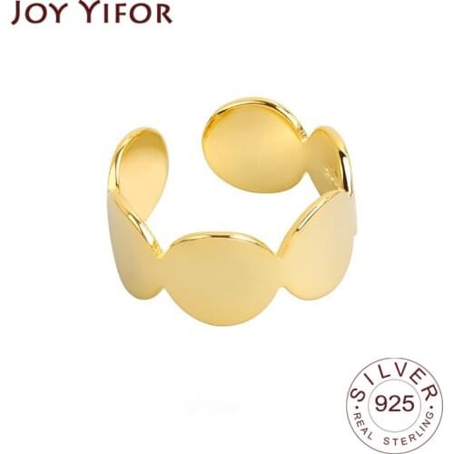 925 Sterling Silver Rings for Women Round Circle Vintage Wedding Trendy Jewelry Large Adjustable Antique Rings Anillos