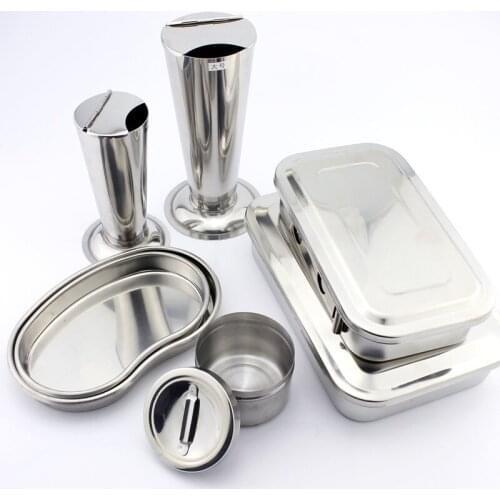 Stainless steel sterilization box, soaking tweezers tube, tattoo tank, cotton alcohol cylinder, bending disc, waist disc, square