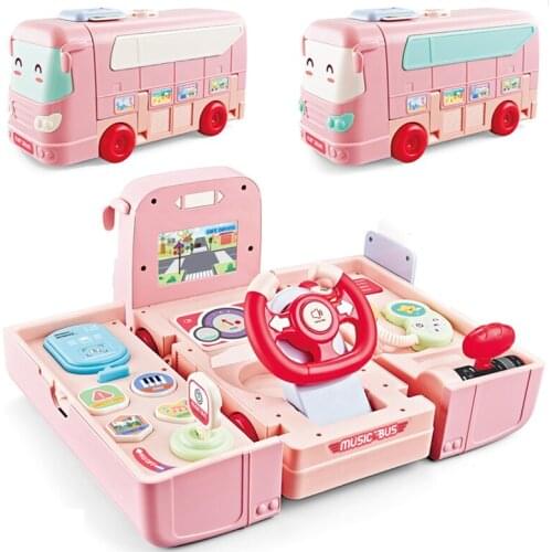 Deformation car simulation driving kids electric bus toys 1 buyer