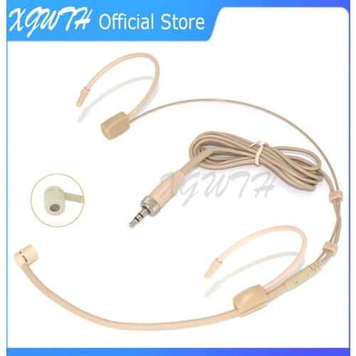 Headset Microphone Cardioid Double Over Ear Headband Head Wear Mic for Sennheiser Wireless Bodypack System 3.5mm Jack TRS Lock