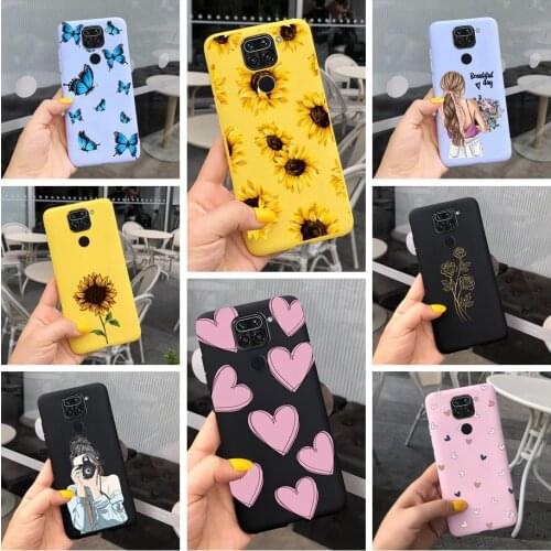 Cute Sunflower Case For Xiaomi Redmi Note 10 Note10 s Phone Cases Note 6 7 8 9 Soft TPU Back Cover For Redmi Note 10 Pro 9 8T 9S