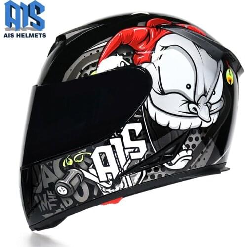 AIS Motorcycle Helmet cool Modular Moto Helmet With Inner Sun Visor Safety Double Lens Racing Full Face the Helmet Moto Helmet