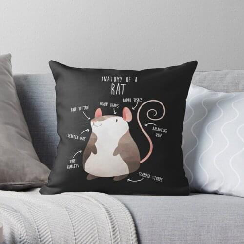 Anatomy of a Rat Throw Pillow Cushion Cover Polyester throw pillows case on sofa home living room car seat decor 45x45cm