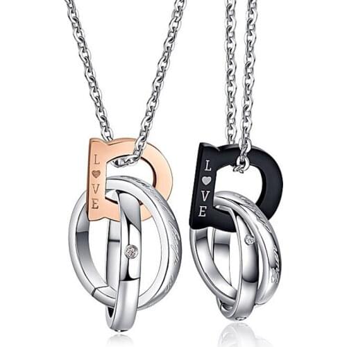 2021 NEW Fine Jewelry Crystal from Swarovskis For Woman and Man Stainless steel pendant couple necklace