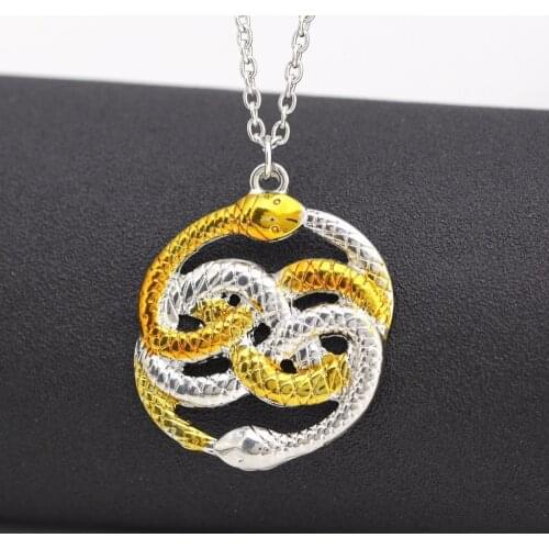 Movie Jewelry Endless Story Necklace Double Snake Pendant Chain Womn Men Jewelry Retail&Wholesale