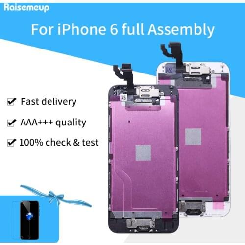 Complete LCD Or Full Set LCD For iPhone 6 Screen Display Replacement parts for A1549 A1586 A1589 With Free Ship+tempered glass