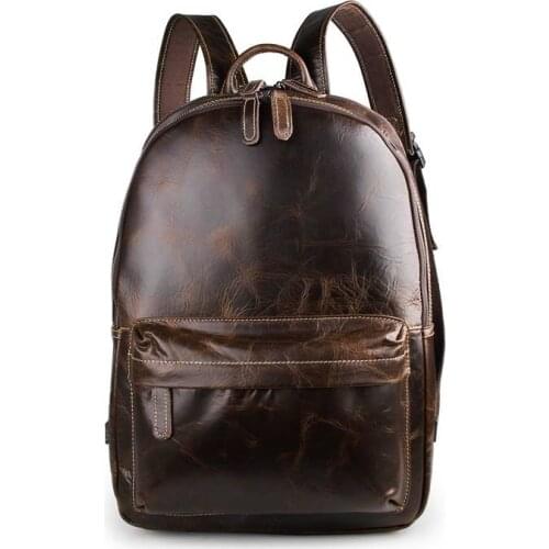 Man Women Travel Backpack School Bags 2018 Student Fashion Casual Unisex Cow Leather 17" Laptop Backpacks Pack Back Book Bags