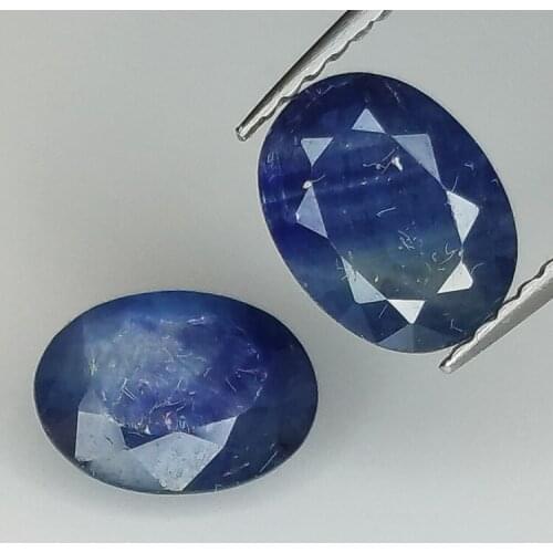 Blue sapphire oval cut 8x6mm 2pz