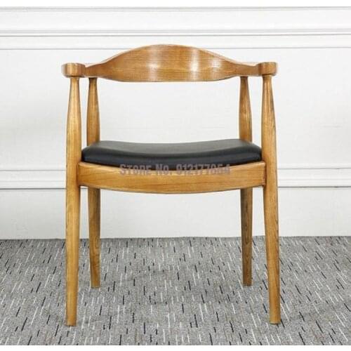 Nordic Wrought Iron Solid Wood Coffee Chair Personality Creative Dining Chair Ash Wood Leisure Chair Beech Wood President Chair