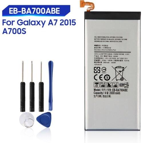 Original Replacement Samsung Battery For Galaxy A7 2015 A700 A700S A700L A700FD Genuine Phone Battery EB-BA700ABE 2600mAh