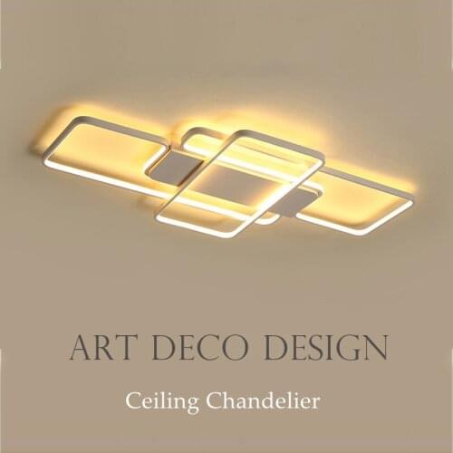 DAR Modern Led Ceiling Chandelier Lighting Living Room Bedroom Aluminum Square Lustre Moderno Lampadario Indoor Home Chandeliers