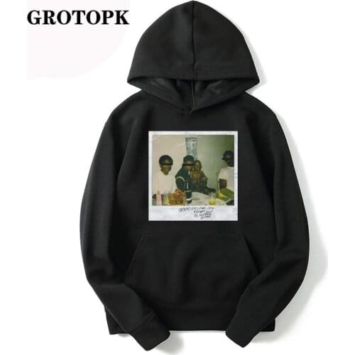 Kendrick Lamar Good Kid Mens / Womens Swestshirts Fashion Warm Rap Music Mens Hoodie Loose Print Streetwear Black Hoodie