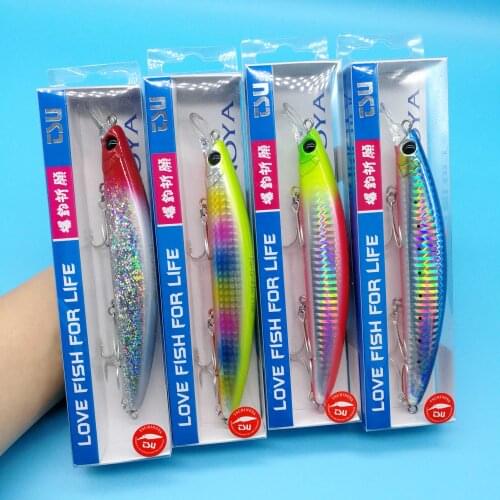 TSURINOYA 4pcs/Lot DW111 New Floating Minnow Fishing Lure 130mm 23g Flounder Long Casting Sea Bass Saltwater Sea Fishing Lure