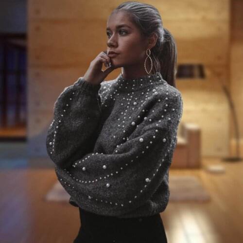 Women Knitted Sweater Round Neck Casual Pullover Sweater Top Casual Winter Ladies Pullover Clothing Warm Fashion Sweater