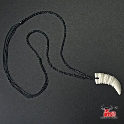 GX048 New Zealand Maori Primitive tribes jewelry handmade-carved Yak horn Choker yak bone pendant necklace for surfing