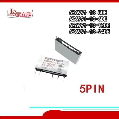 10PCS/LOT New relay AZ6991-1C-12DEA AZ6991-1C-5DE AZ6991-1C-6DE AZ6991-1C-12DE AZ6991-1C-24DE AZ6991 1C 48DE 5PIN HF41F
