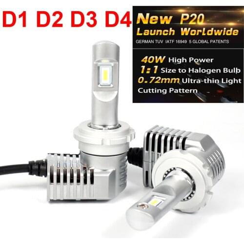 1 Set Super MINI SIZE D1S D2S D3S D4S CSP CHIPS P20 Car LED Headlight All-in-one Turbo Fan 1:1 Front Bulb Lamp 45W 5200LM 6000K