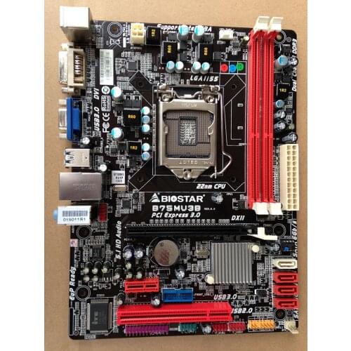 Used,BIOSTAR B75MU3B Original Used Desktop Motherboard Intel B75 LGA 1155 DDR3 16G SATA3 USB3.0 ,100% tested good