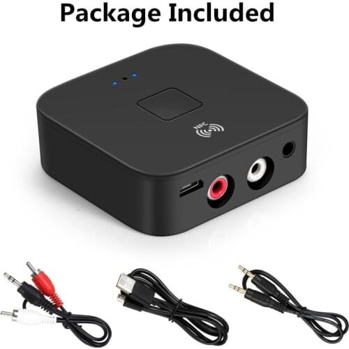Bluetooth 5.0 Receiver NFC Bluetooth 3.5mm AUX/RCA HIFI Car 10m Wireless Music Audio RAC Receiver For Car PC Headphone Speaker