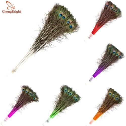 CHENGBRIGHT 50 Pcs 70-80CM/28-32 Inch High-Quality Natural Peacock Feathers DIY decorative feathers Decoration Peacock Feather