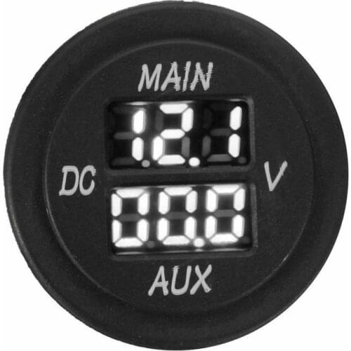 DC 12V-24V Waterproof Dual White LED Voltmeter main Battery Monitor Voltage Gauge for MarineTruck ATV UTV Car Camper Caravan