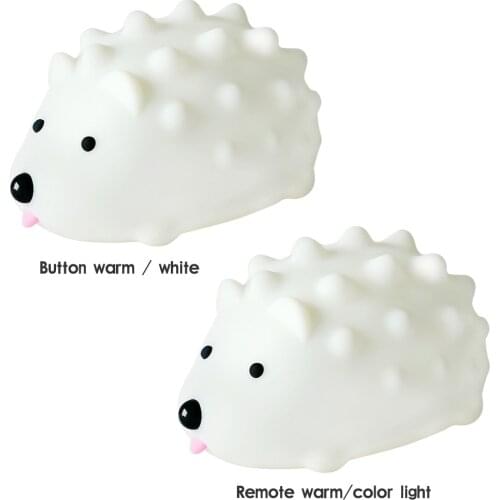 Household Hedgehog LED Night Light for Kid Children, Dimmable Rechargeable Bedroom Lamp