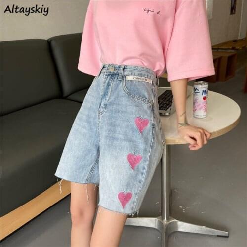Denim Shorts Women Summer New Casual Streetwear Loose Korean Style All-match High Waist Cool Holiday Female Clothing Fashion BF