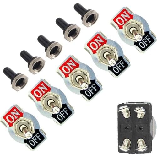EE support 5 X Heavy Duty 20A 125V DPST 4Pin ON/OFF Car Auto Rocker Toggle Switch Waterproof Boot