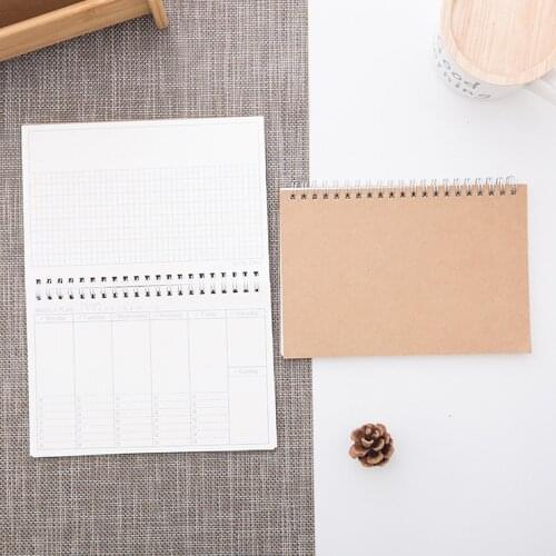 Diary Daily Weekly Monthly Planner Schedule Notebook Agenda Time Table To Do List Kraft Paper Cover