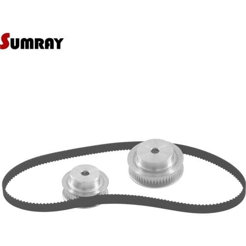 SUMRAY GT2 Timing Pulley Belt Set 2GT 40T 60T ReductionToothed Pulley Wheel 60T 40T GT2 Timing Belt GT2-280mm For 3D Printer