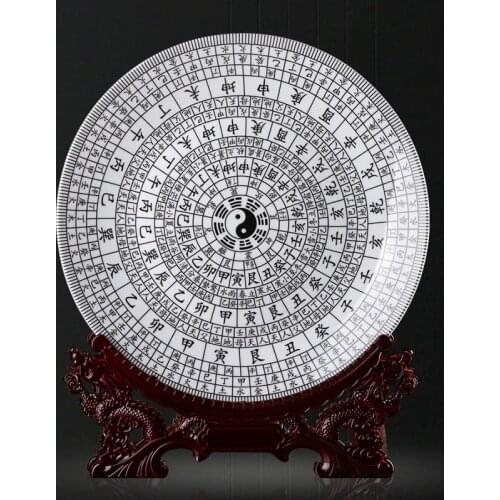 Art Ceramic Ornamental Plate Jingdezhen Ceramics Archaize Feng Shui The Eight Diagrams Decorative Plate