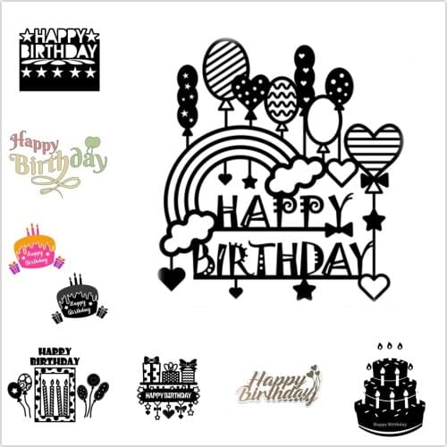 InLoveArts Happy Birthday Letter Metal Cutting Dies Word Dies Scrapbooking for Making Card Decoration Craft Stencil Cake Die Cut