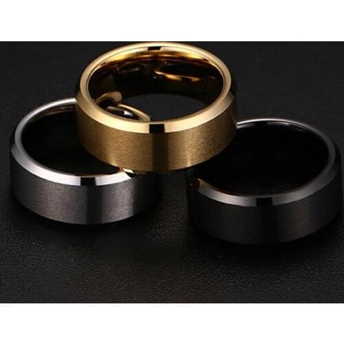 Black Tungsten Carbide Mens Ring Wedding Engagement Ring for Man Jewelry Wide Anillos Couple Personality Ring