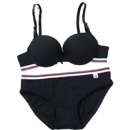 Japanese-style Sweet Bra For Women Girls Lingerie Femme Panties And Bra Set Small Breast Push Up Bra Cotton Underwear Set