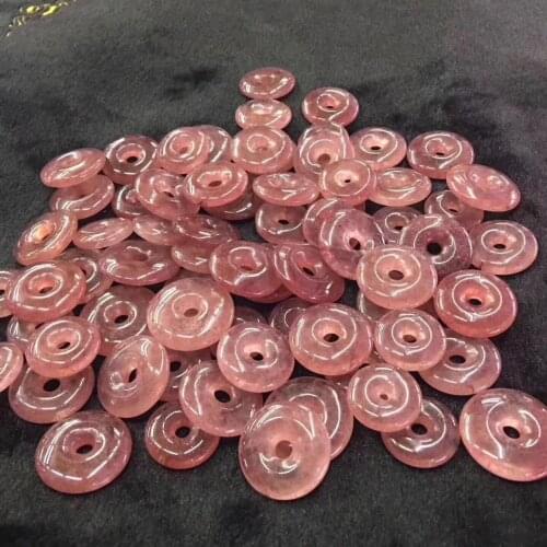Crystal stone Natural Strawberry Crystal Pendant Crystal DIY